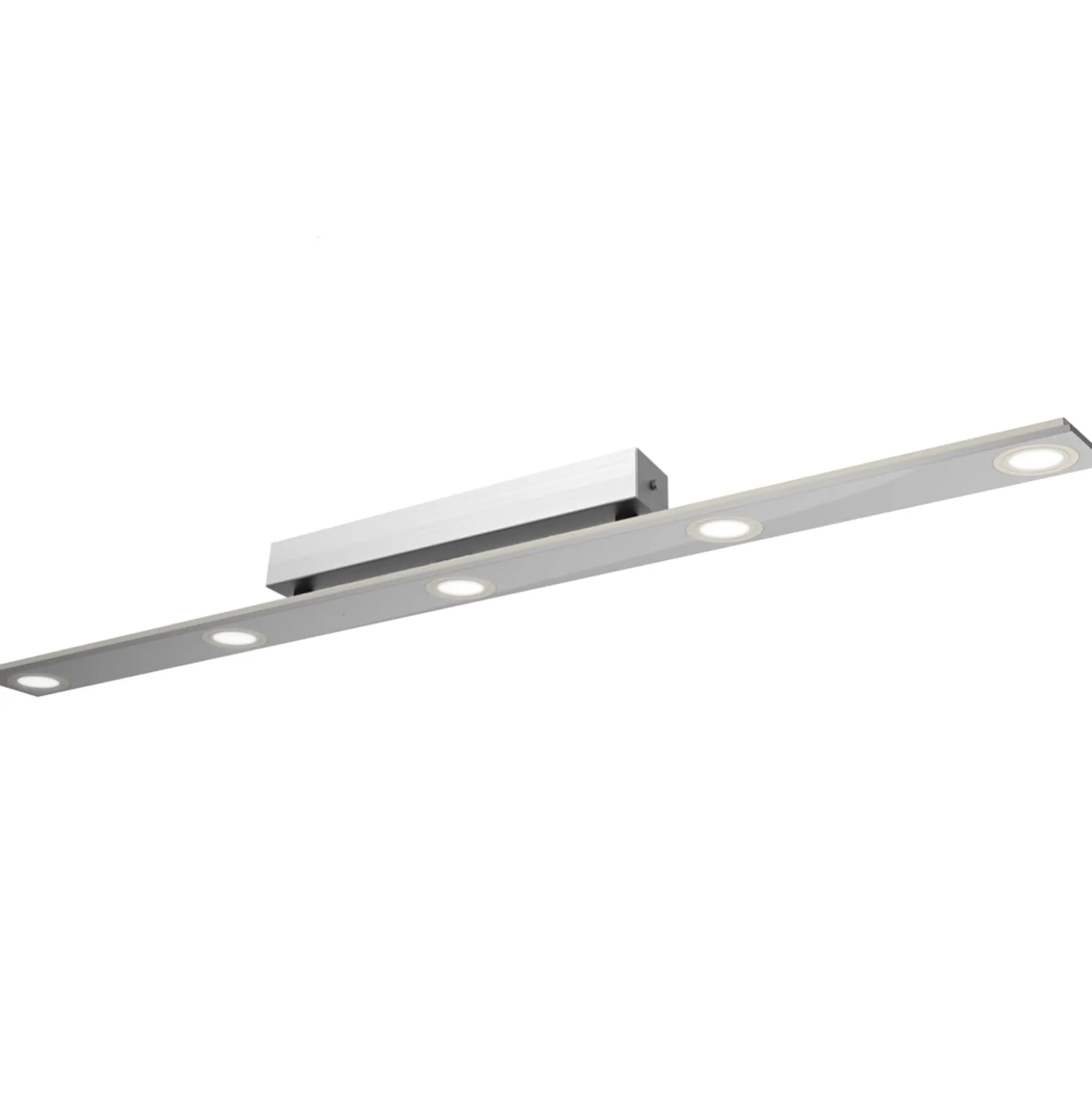Längliche LED-Deckenlampe Pano, metallic