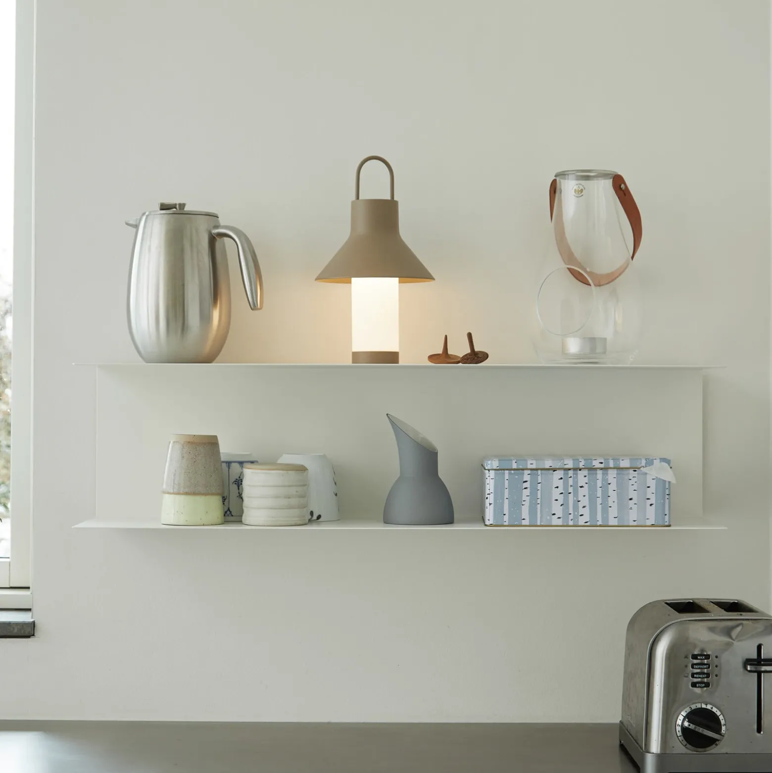 LOOM DESIGN LED-Akku-Tischleuchte Shadow Small, beige, IP65