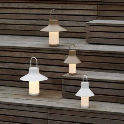 LOOM DESIGN LED-Akku-Tischleuchte Shadow Small, beige, IP65