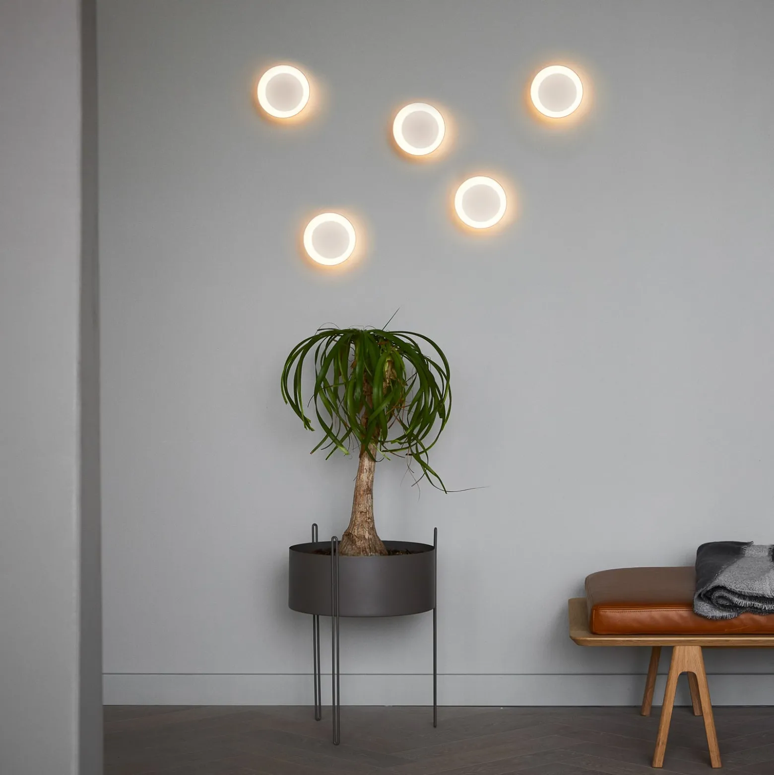 LOOM DESIGN LED-Deckenleuchte Cookie, weiß Aluminium Ø 15 cm