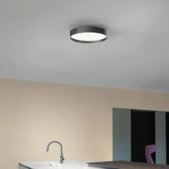 LOOM DESIGN LED-Deckenleuchte Lucia, schwarz, Ø 45 cm Alu