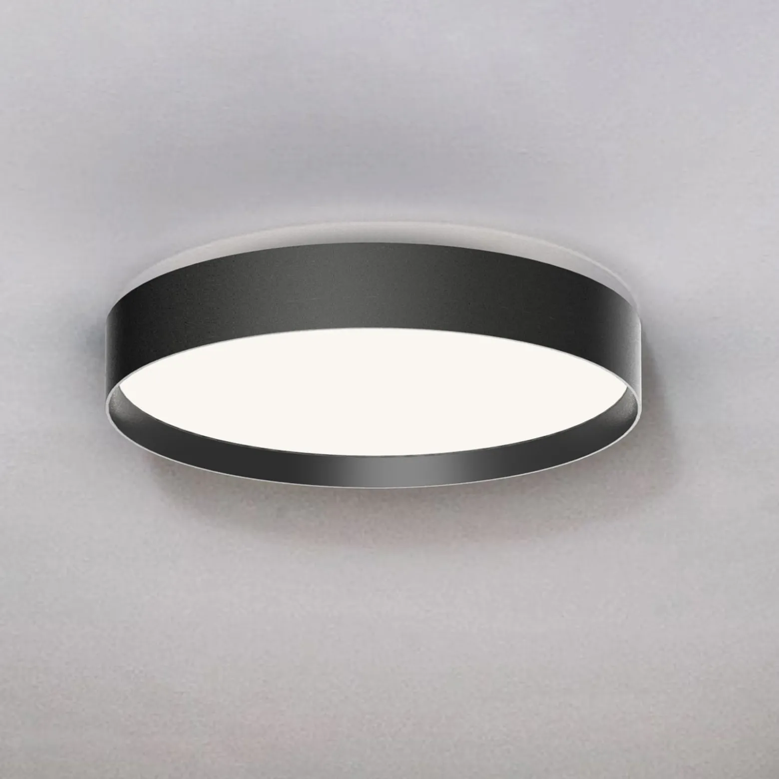 LOOM DESIGN LED-Deckenleuchte Lucia, schwarz, Ø 45 cm Alu