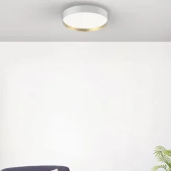 LOOM DESIGN LED-Deckenleuchte Lucia, weiß/goldfarben Ø 35 cm