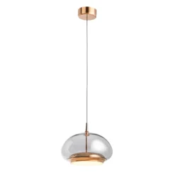 LOOM DESIGN LED-Hängelampe Avalon roségold/grau Ø 20 cm Glas