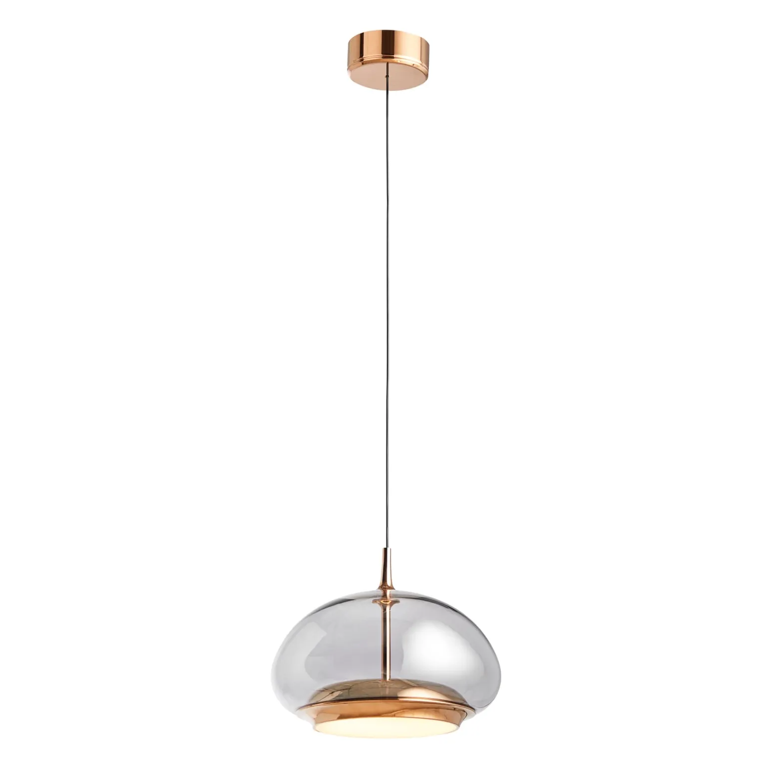 LOOM DESIGN LED-Hängelampe Avalon roségold/grau Ø 20 cm Glas