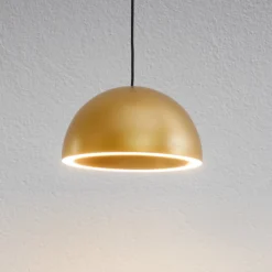 LOOM DESIGN LED-Hängelampe Curve goldfarben Aluminium Ø 14cm