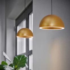 LOOM DESIGN LED-Hängelampe Curve goldfarben Aluminium Ø 14cm