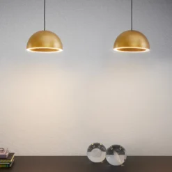 LOOM DESIGN LED-Hängelampe Curve goldfarben Aluminium Ø 14cm