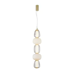 LOOM DESIGN LED-Hängelampe Pearl 5 amber/gold Glas Höhe 78cm