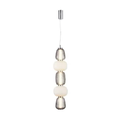 LOOM DESIGN LED-Hängelampe Pearl 5 grau/chrom Glas Höhe 78cm