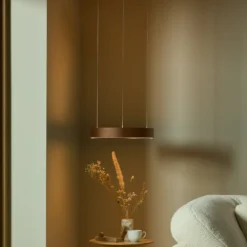 LOOM DESIGN LED-Hängelampe Velora karamellbraun, Ø40cm, dim.