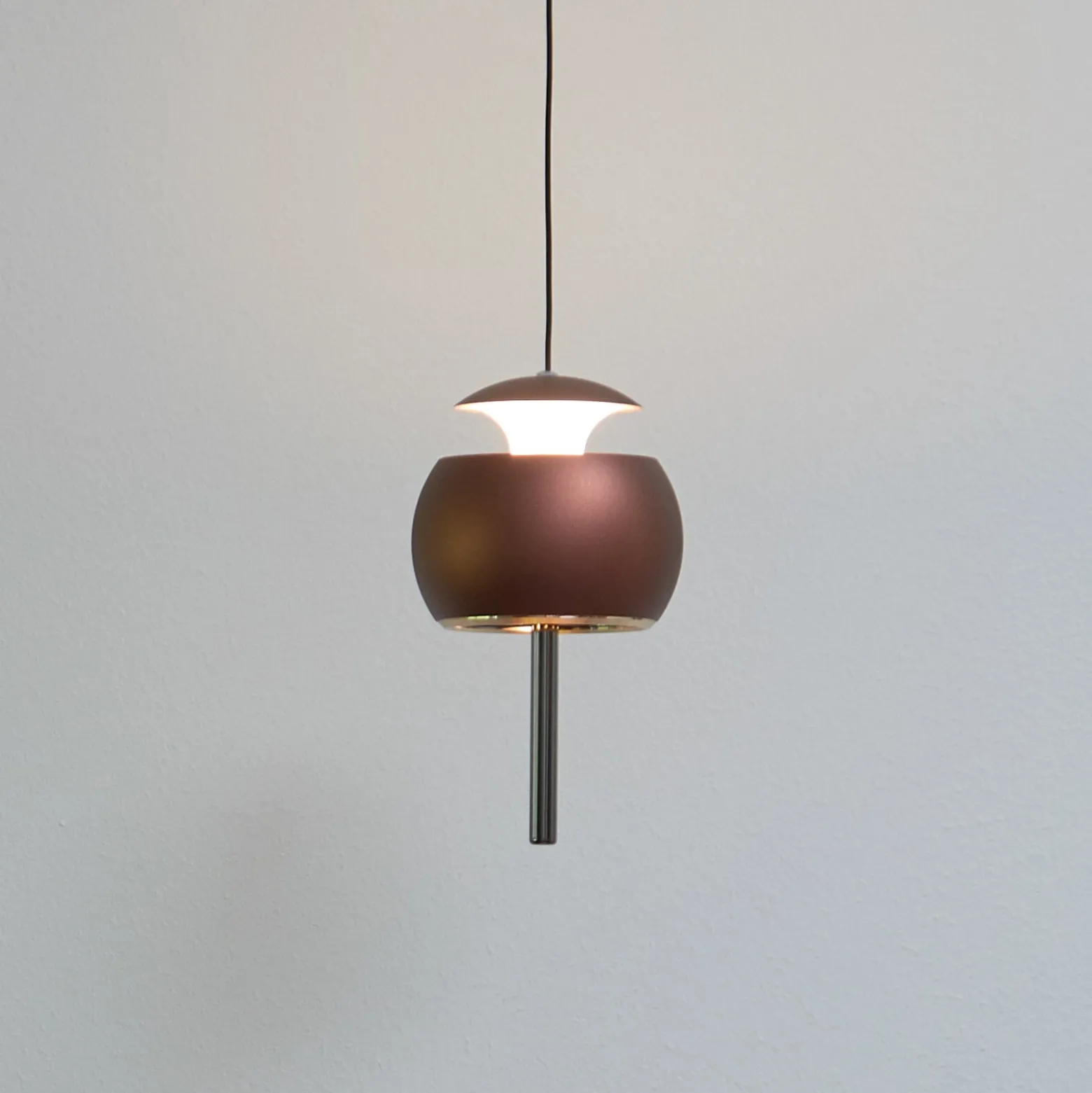 LOOM DESIGN LED-Hängeleuchte Parachute, braun, Ø 9,6 cm, Alu