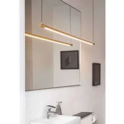 LOOM DESIGN LED-Pendelleuchte Straw 200, gold, Aluminium