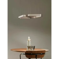 LOOM DESIGN LED-Pendelleuchte Trigon, creme, Alu, 40 cm