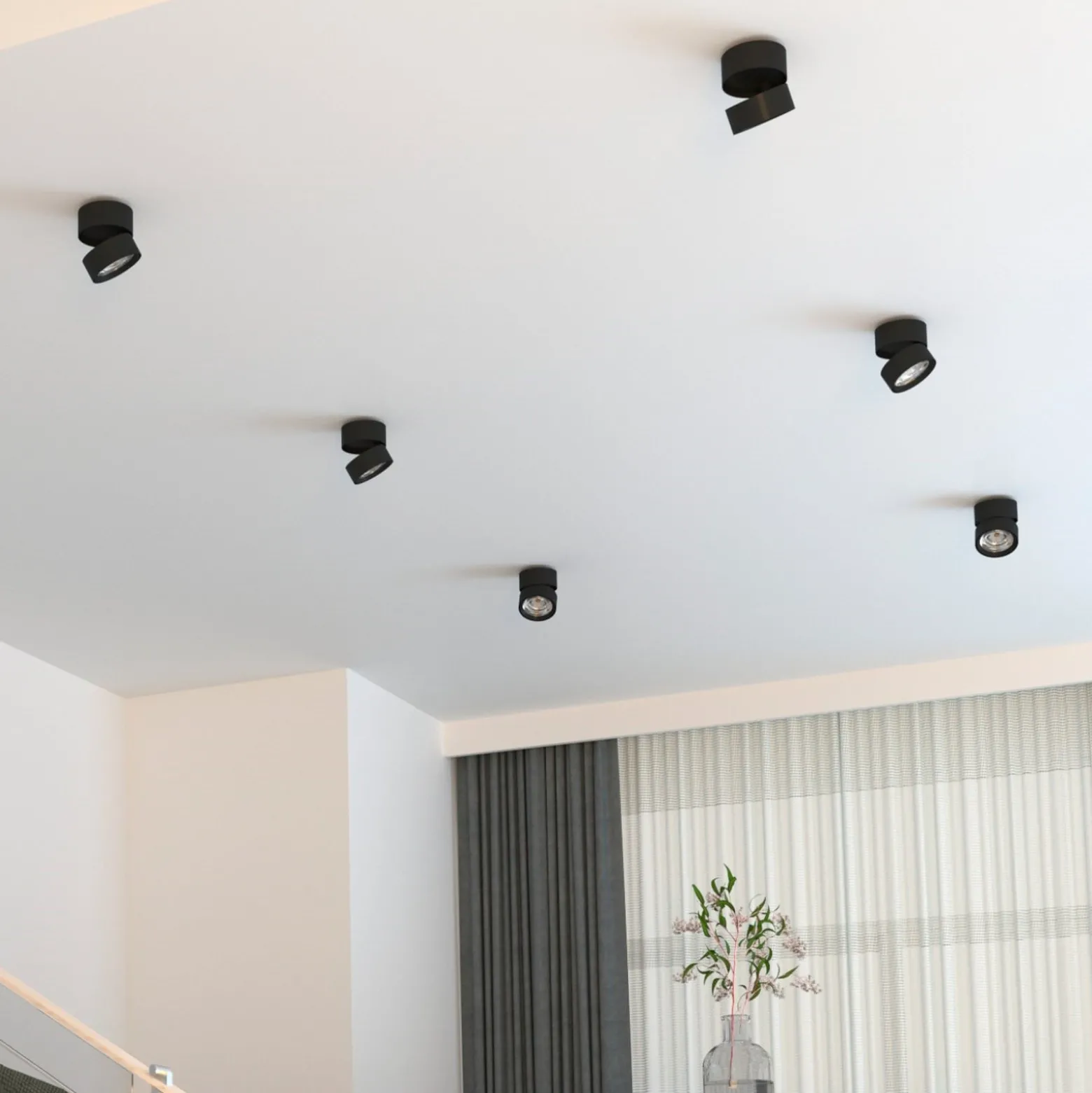 LOOM DESIGN Ray LED-Deckenspot Ø9,3cm 13W schwarz