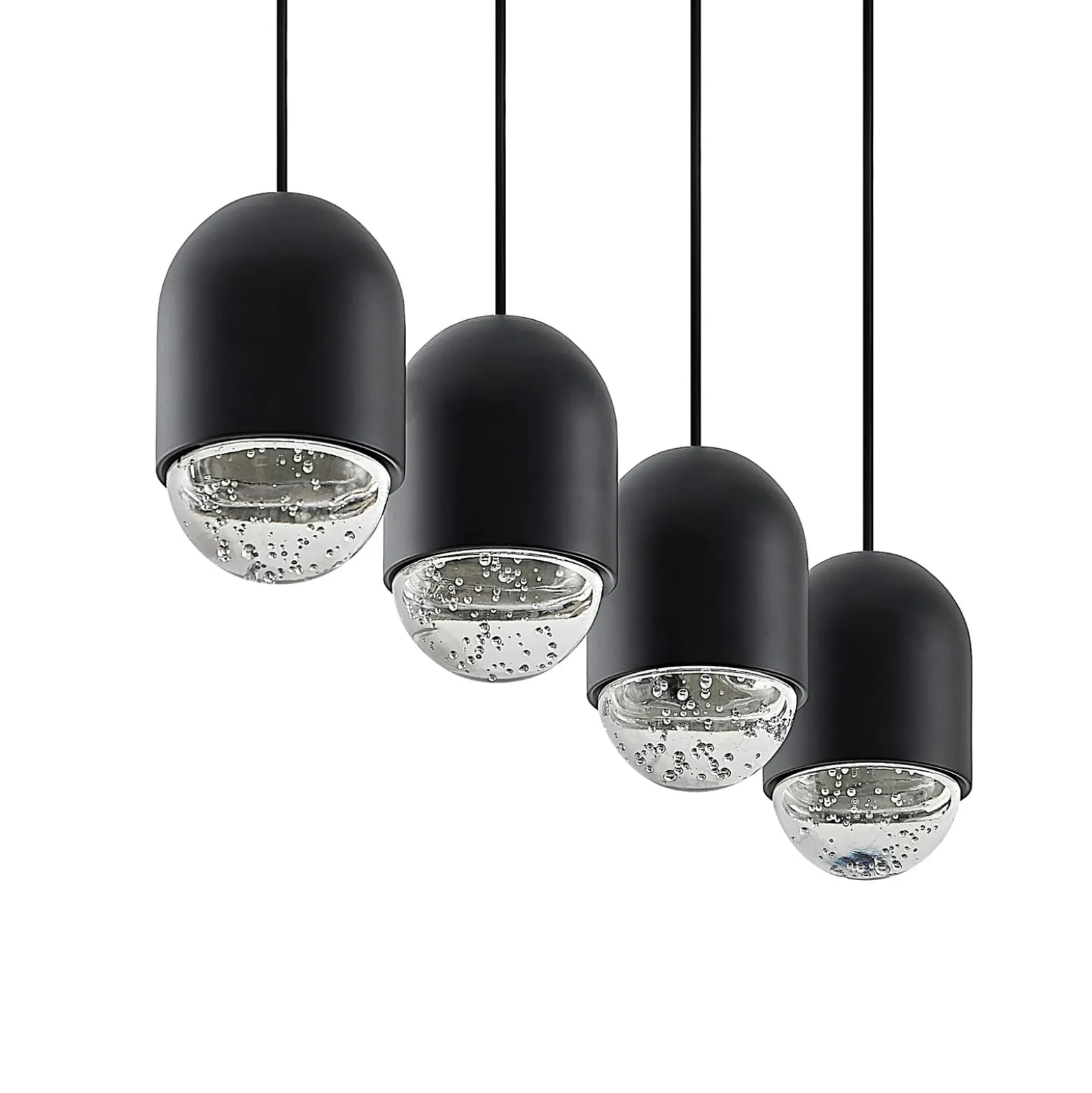 Lucande Amielle Pendellampe, vierflammig, schwarz