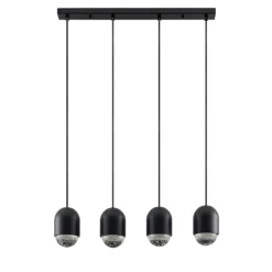 Lucande Amielle Pendellampe, vierflammig, schwarz
