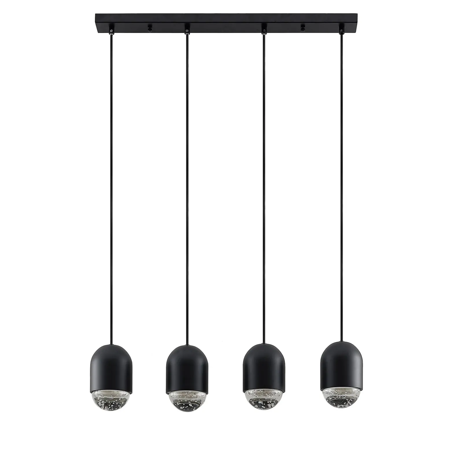 Lucande Amielle Pendellampe, vierflammig, schwarz