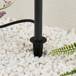 Lucande Außenstrahler Galina, Erdspieß, Stecker, grau, 40 cm