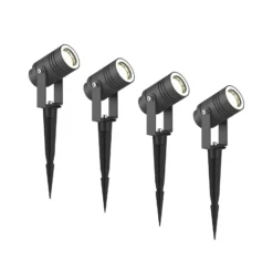Lucande Außenstrahler Galina, 4er-Set, Erdspieß, Stecker
