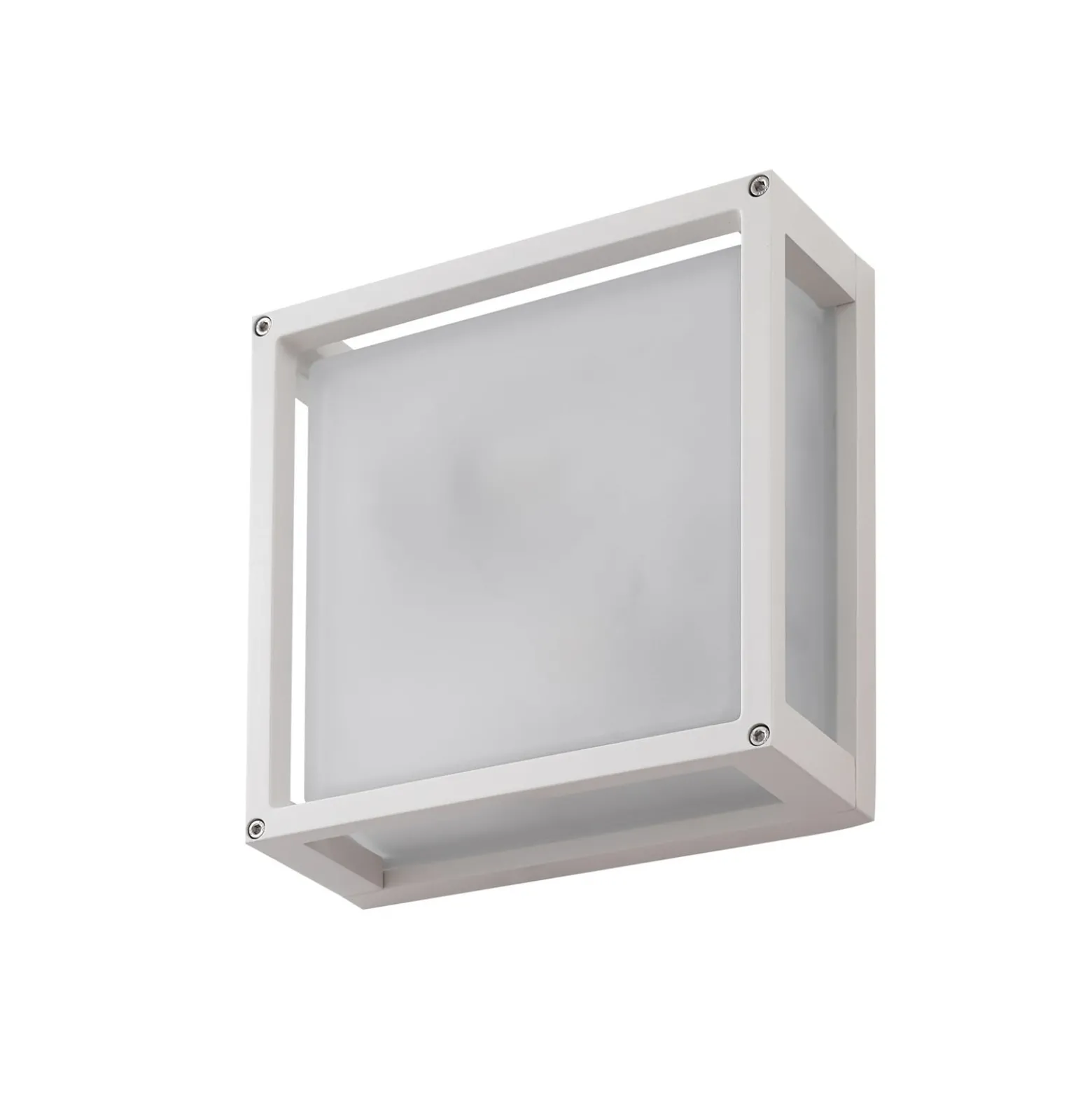 Lucande Außenwandlampe Aurelien, weiß, Sensor, 25 x 25 cm