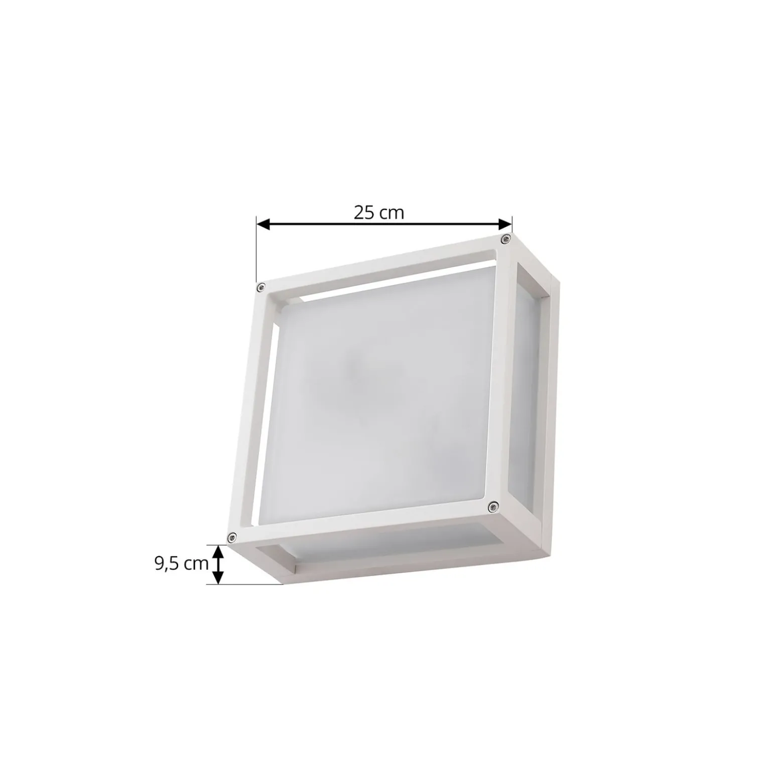 Lucande Außenwandlampe Aurelien, weiß, Sensor, 25 x 25 cm