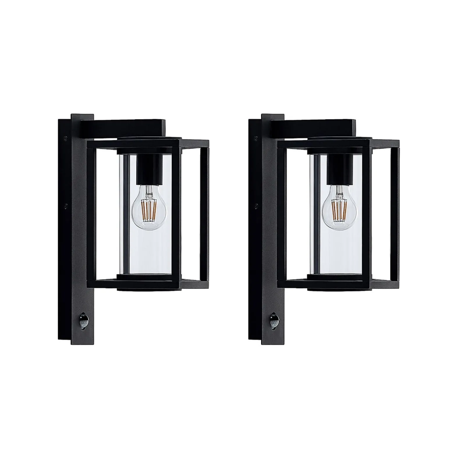 Lucande Außenwandlampe Ferda, 2er-Set, anthrazit Sensor IP44