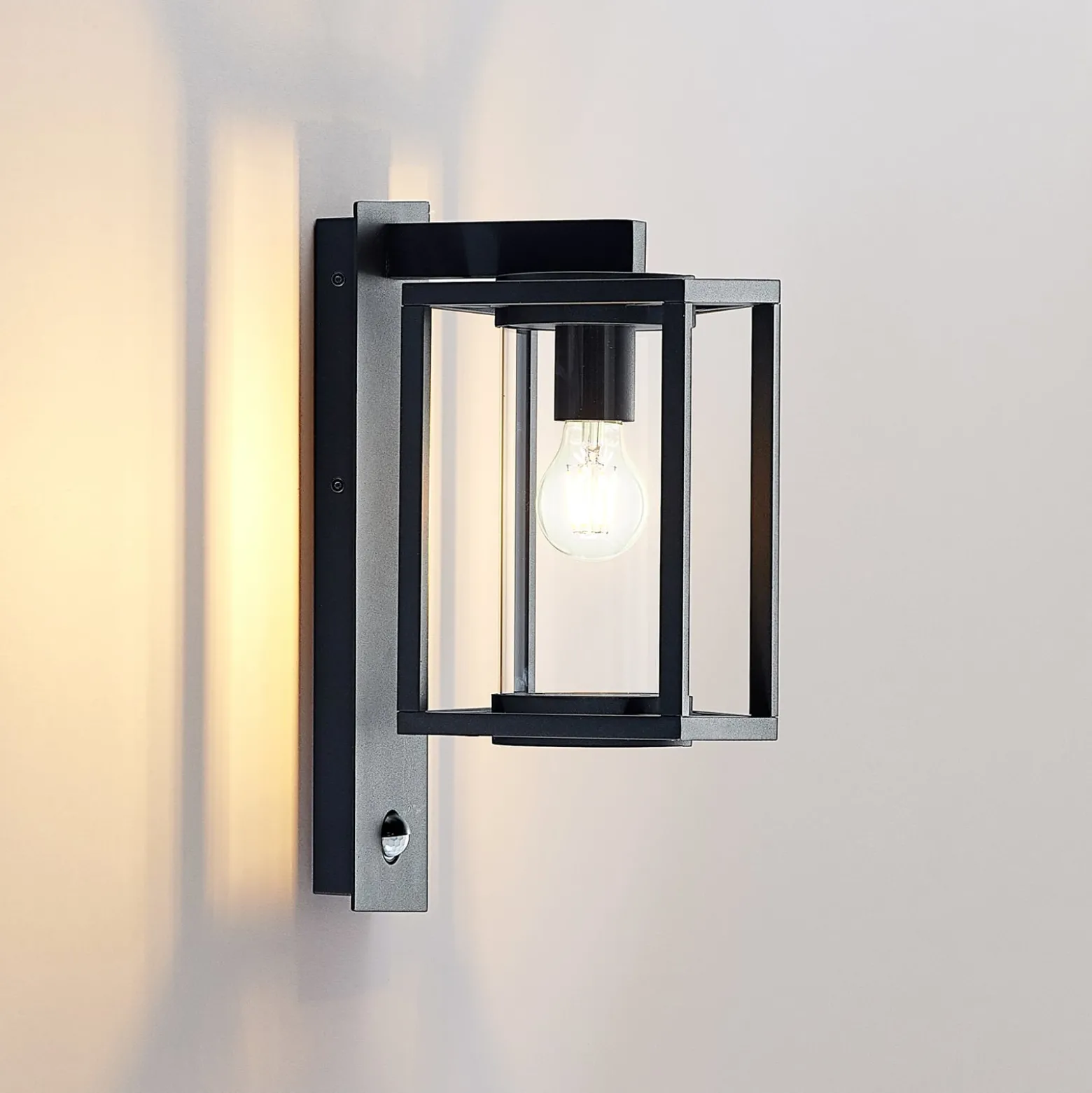 Lucande Außenwandlampe Ferda, 2er-Set, anthrazit Sensor IP44
