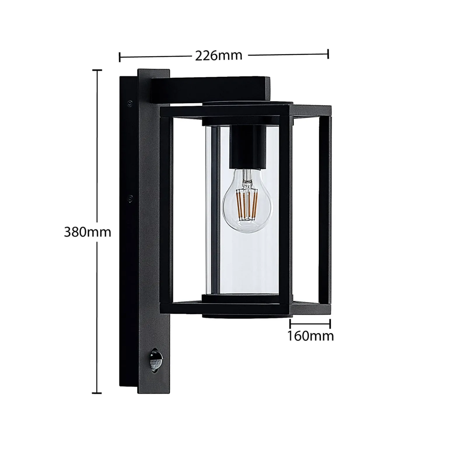 Lucande Außenwandlampe Ferda, 2er-Set, anthrazit Sensor IP44