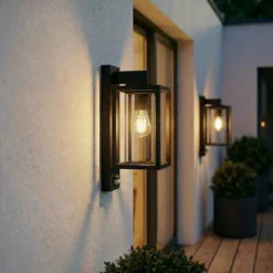 Lucande Außenwandlampe Ferda, 2er-Set, anthrazit Sensor IP44