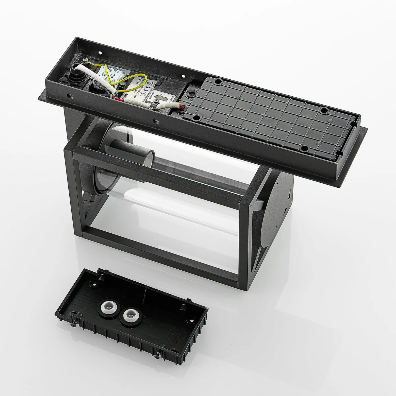 Lucande Außenwandlampe Ferda, 2er-Set, anthrazit Sensor IP44