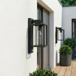 Lucande Außenwandlampe Ferda, 2er-Set, anthrazit Sensor IP44