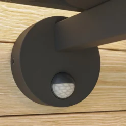 Lucande Außenwandlampe Ferda, Sensor Fassung oben, anthrazit