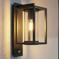 Lucande Außenwandlampe Ferda, Sensor Fassung unten anthrazit