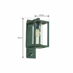 Lucande Außenwandlampe Ferda, Sensor Fassung unten, grün