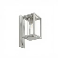 Lucande Außenwandlampe Ferda, Sensor, Fassung unten hellgrau