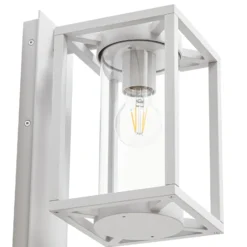 Lucande Außenwandlampe Ferda, Sensor, Fassung unten hellgrau