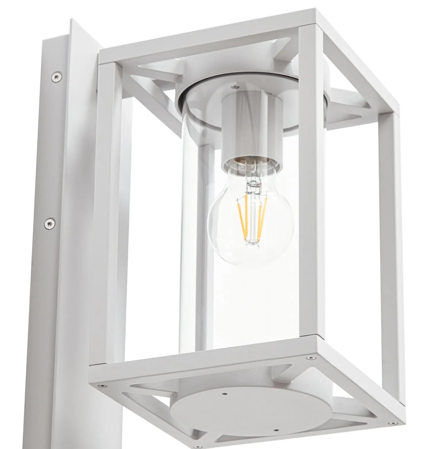 Lucande Außenwandlampe Ferda, Sensor, Fassung unten hellgrau