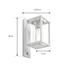 Lucande Außenwandlampe Ferda, Sensor, Fassung unten hellgrau