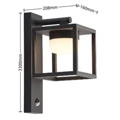 Lucande Außenwandlampe Timio, Downlight, Sensor, GX53, IP44