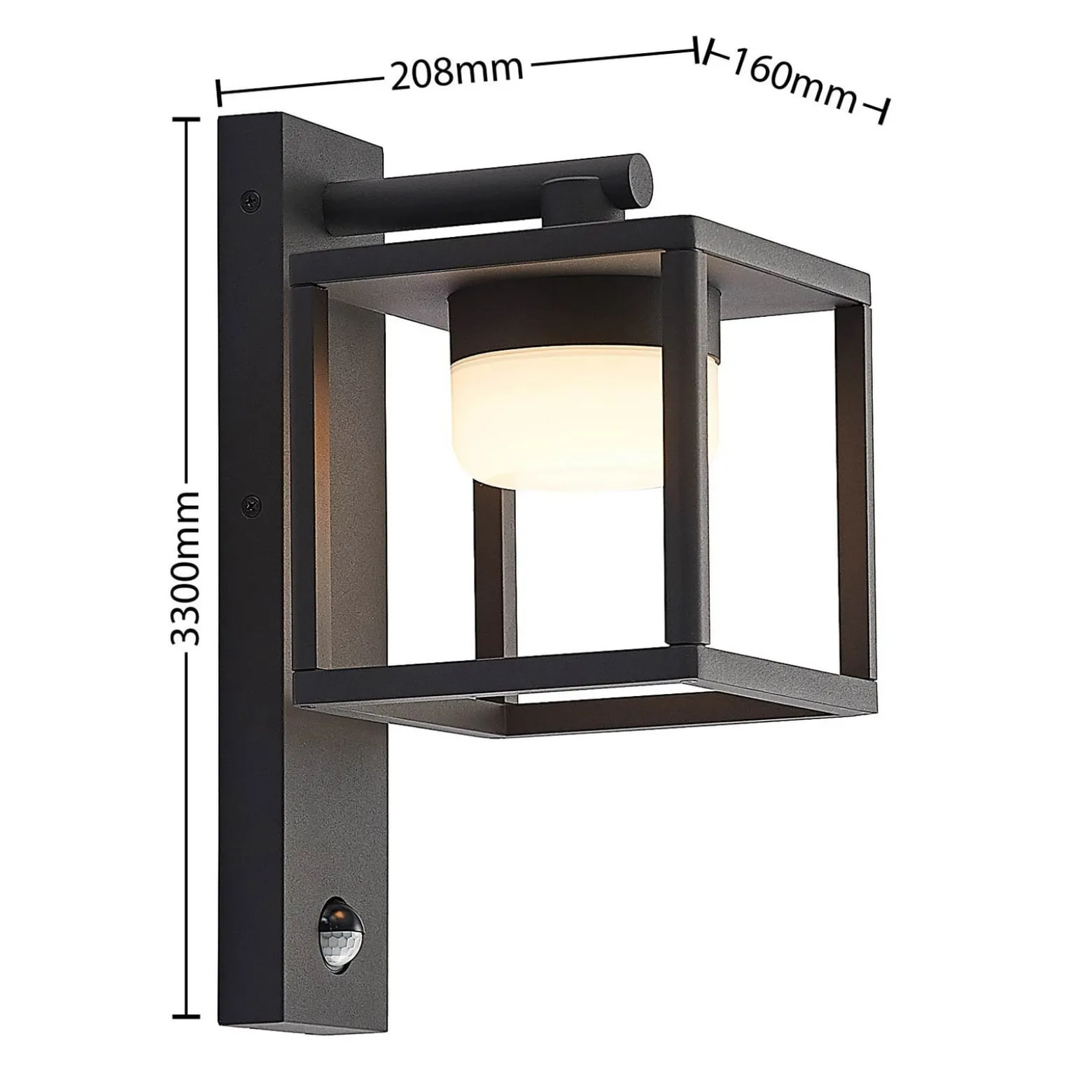 Lucande Außenwandlampe Timio, Downlight, Sensor, GX53, IP44