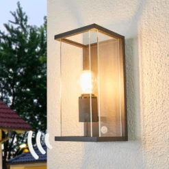 Lucande Außenwandleuchte Annalea, 29cm, 1-flg., IP54, Sensor
