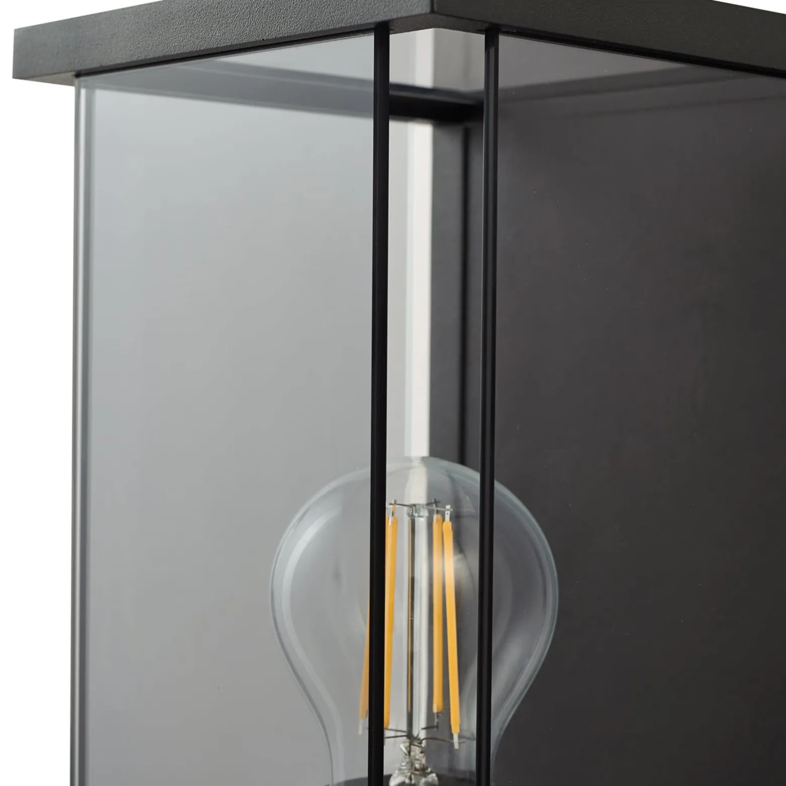 Lucande Außenwandleuchte Annalea, rauchgrau, IP54, Sensor