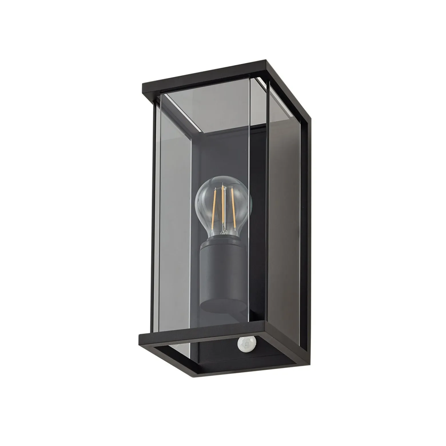 Lucande Außenwandleuchte Annalea, rauchgrau, IP54, Sensor