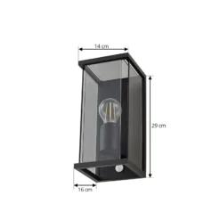 Lucande Außenwandleuchte Annalea, rauchgrau, IP54, Sensor