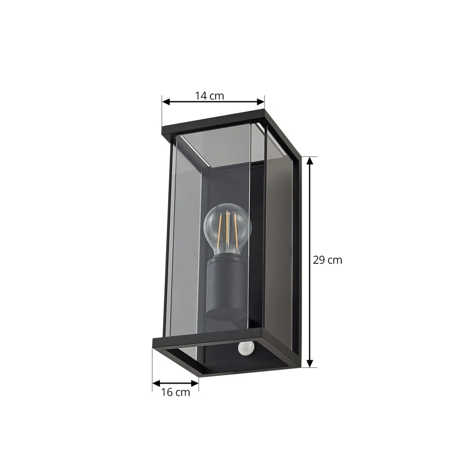 Lucande Außenwandleuchte Annalea, rauchgrau, IP54, Sensor
