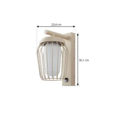 Lucande Außenwandleuchte Chandan, 30cm, beige, Sensor, IP44