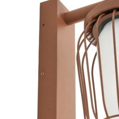 Lucande Außenwandleuchte Chandan, rost, Sensor, IP44, E27