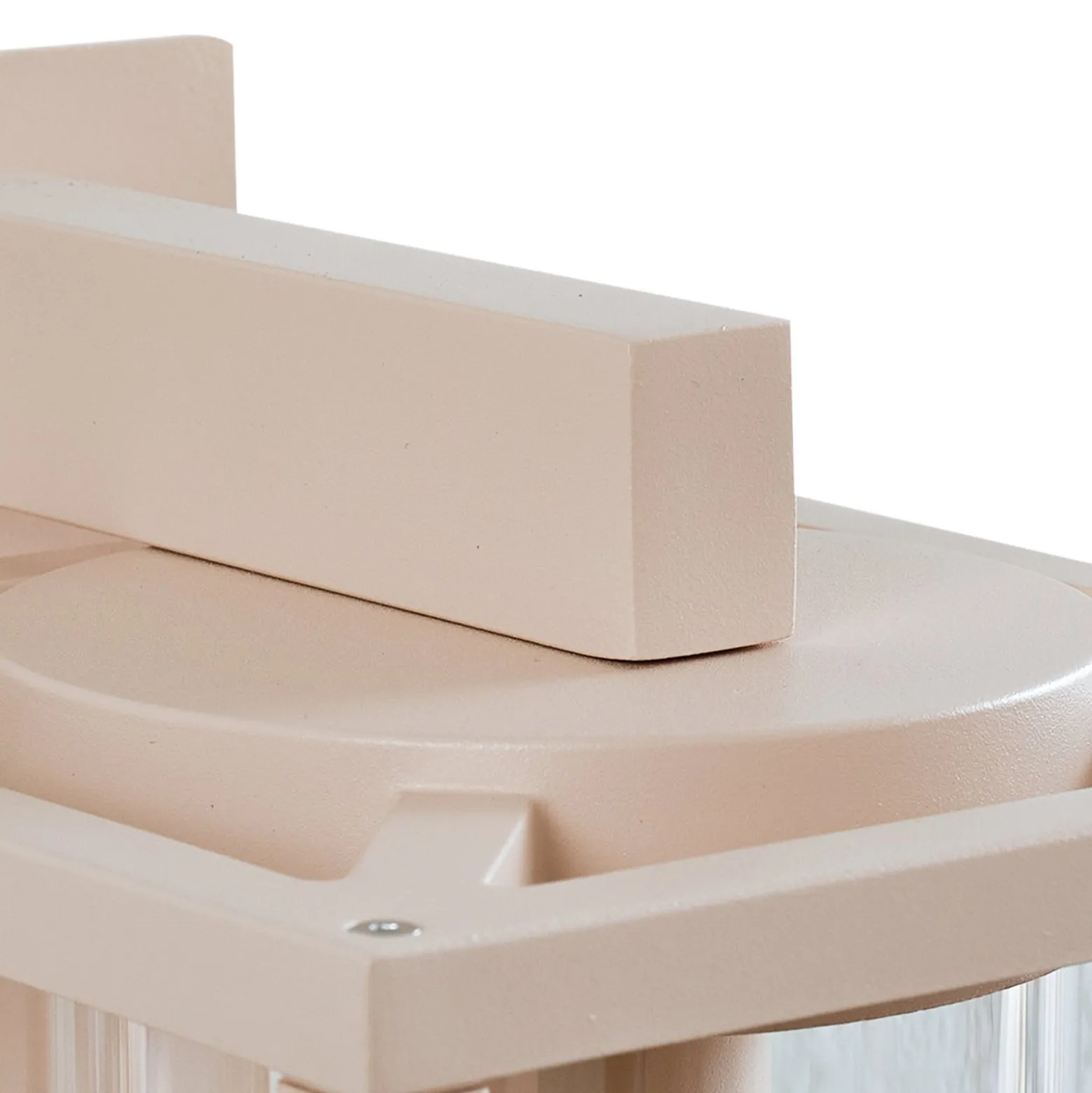 Lucande Außenwandleuchte Ferda, Sensor, Fassung unten, beige