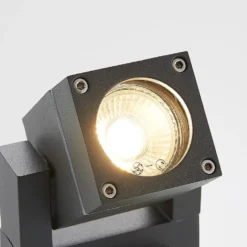 Lucande Außenwandstrahler Kavuna, eckig, anthrazit, IP54